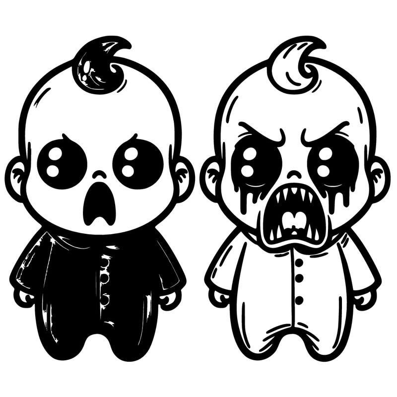 scary baby in yellow