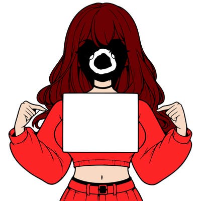 girl holding a blank sign in a long sleeve crop top