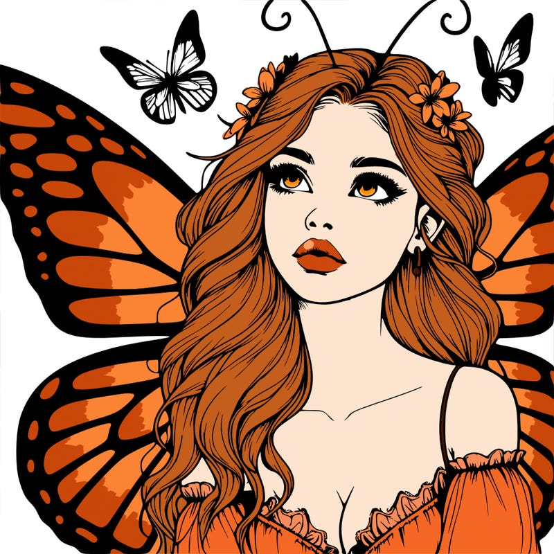 butterfly fairy realistic girl