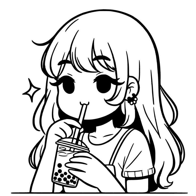 girl drinking boba