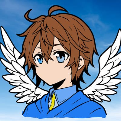 anime boy with wings