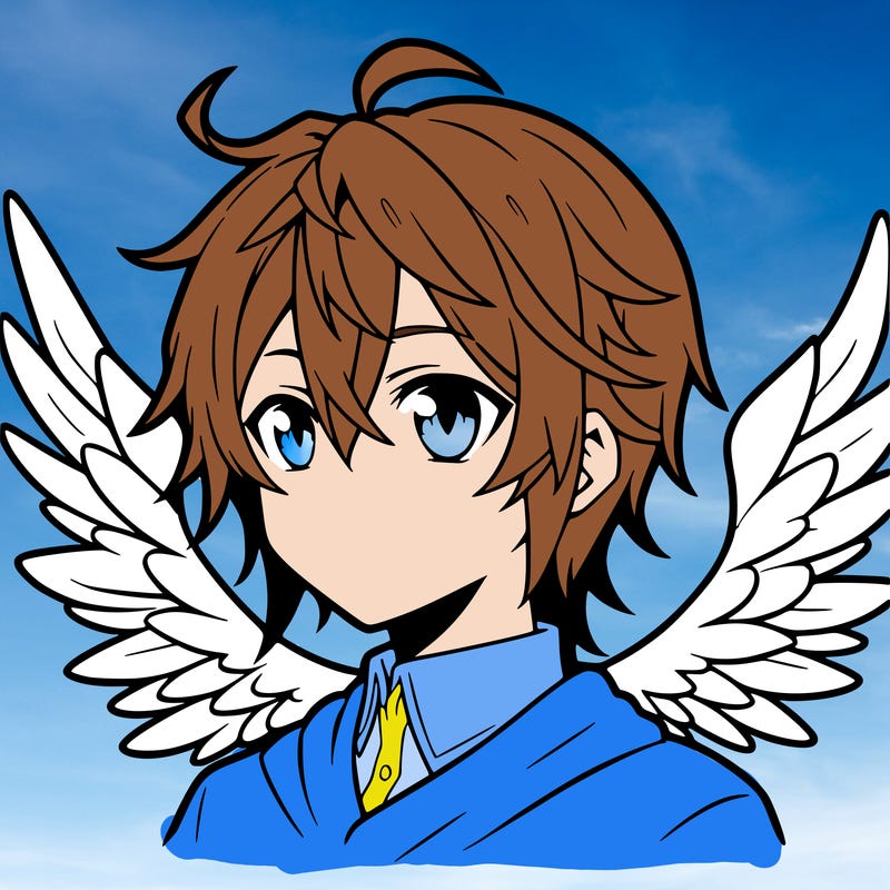 anime boy with wings