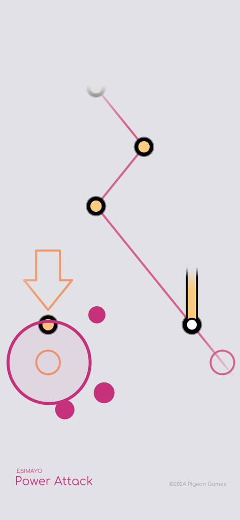 Rizline - Minimalistisches geometrisches Gameplay des Rizline Rhythmusspiels, das Punkte und Linien zeigt