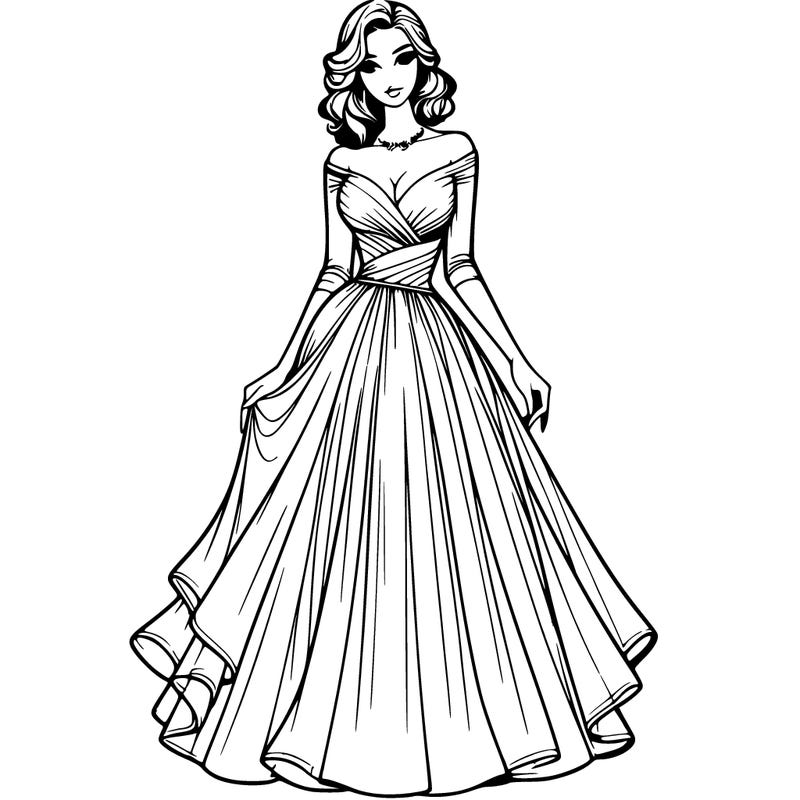 realistic woman in a beautiful dress