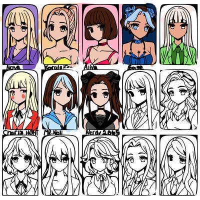 girls that look diffrent anime