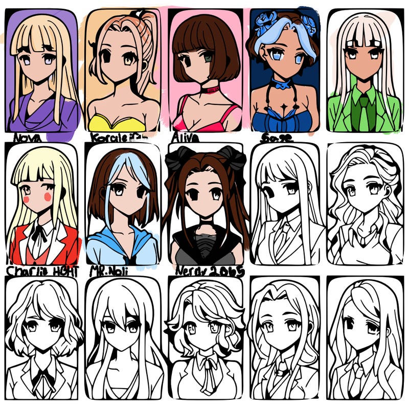 girls that look diffrent anime