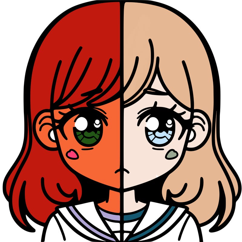 a split of a girl
