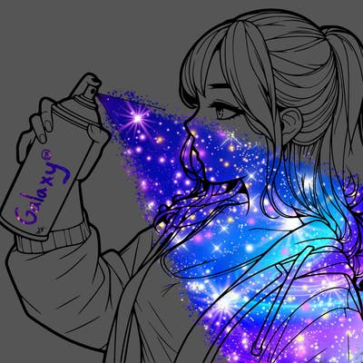a realistic girl spray, painting