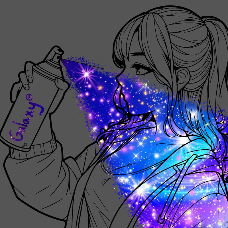 a realistic girl spray, painting