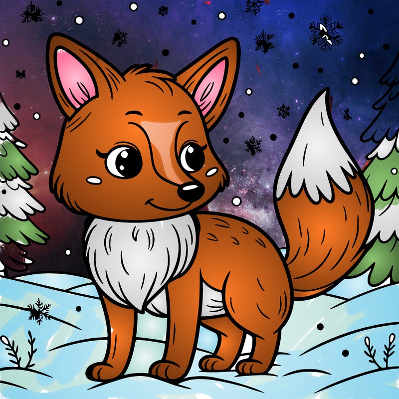 a fox in the snow