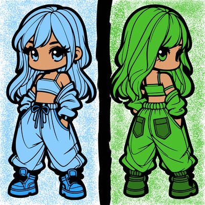 girl in crop top and baggy pants