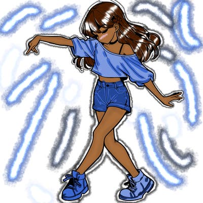 realistic girl danceing