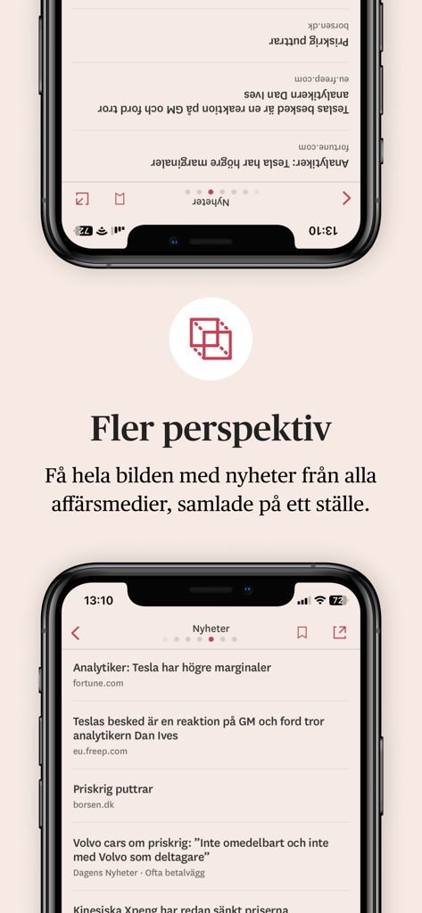 Omni Ekonomiアプリのインターフェースが、複数の国際情報源からの金融ニュースの統合フィードを表示している。