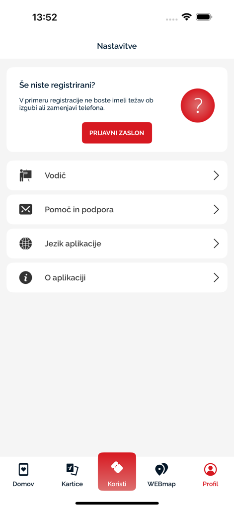 Marprom Shop - Pantalla de perfil y configuración de la aplicación Marprom Shop mostrando opciones de ayuda, idioma y guía de la aplicación.