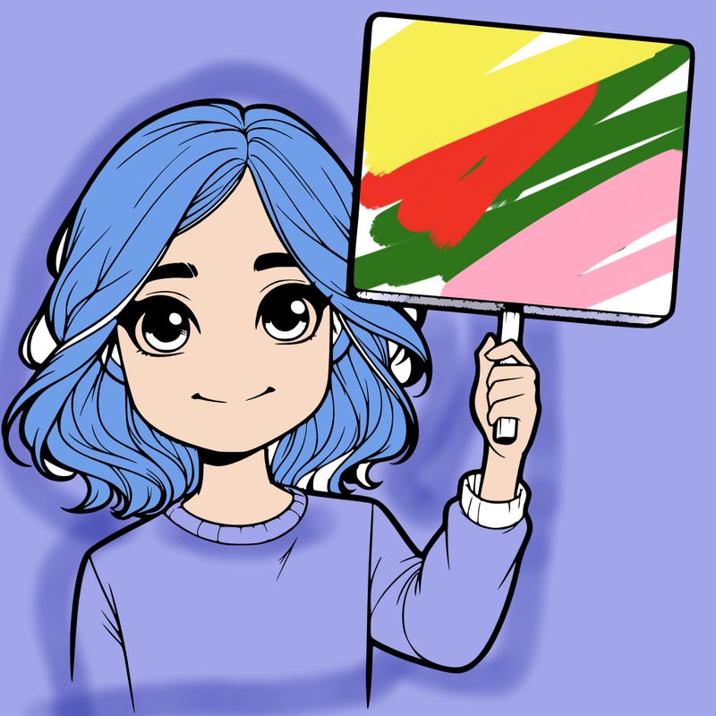 realistic girl holding up a sign