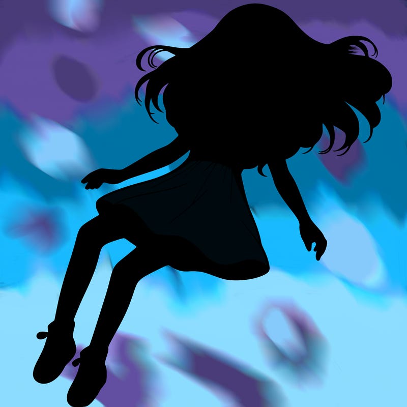 realistic girl floating