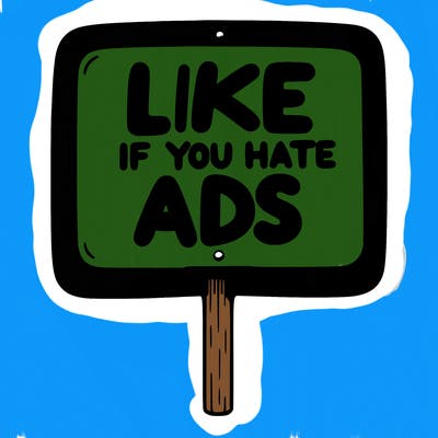 a sign that says like if you hate ads