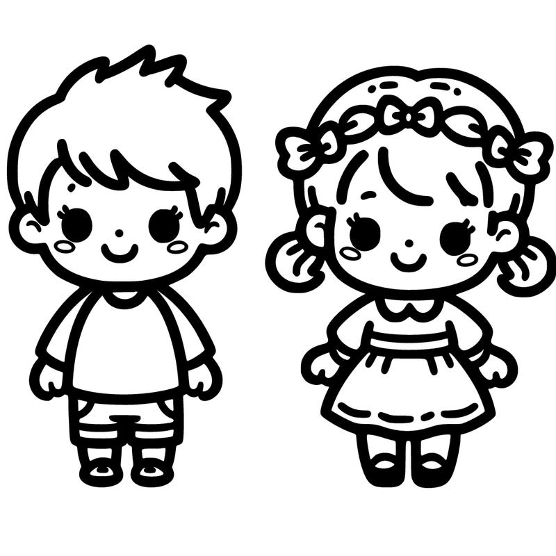 little boy and girl