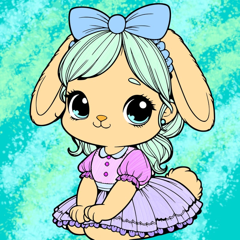 cute easter bunny girl realistic