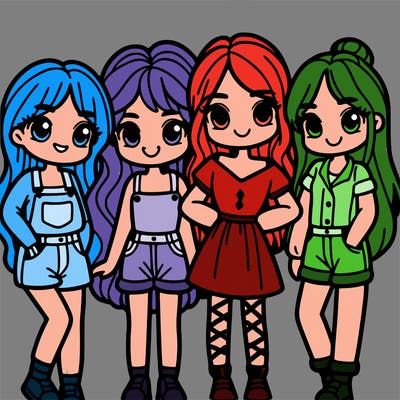 a group of four girls