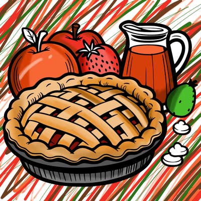 a pie of food
