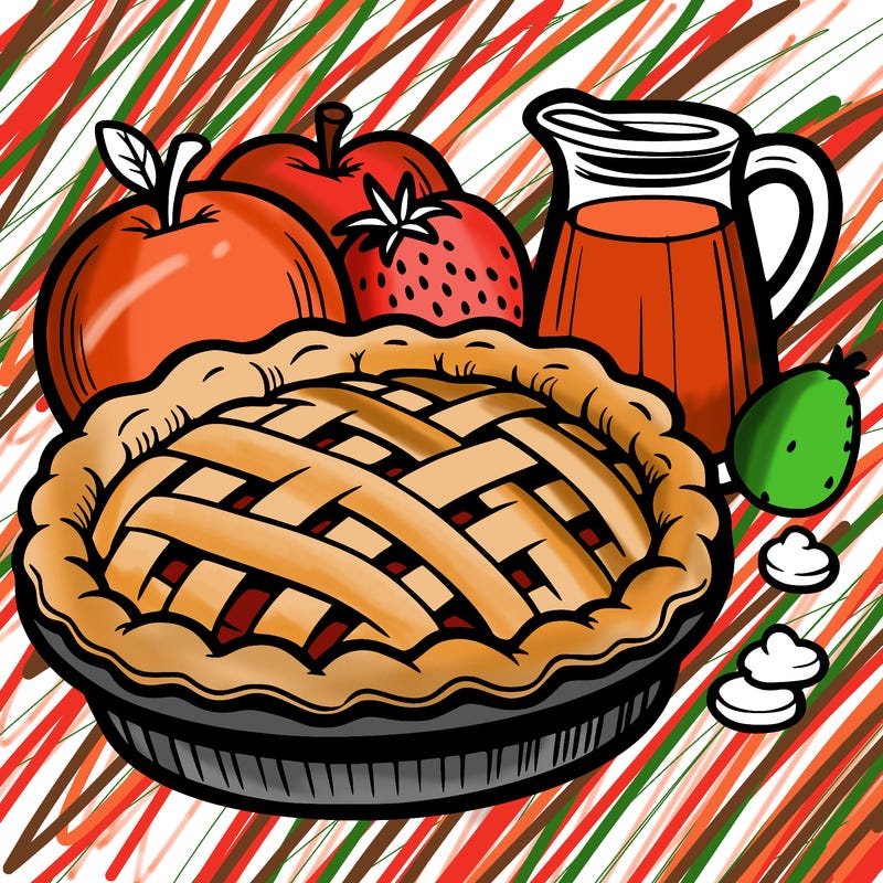 a pie of food