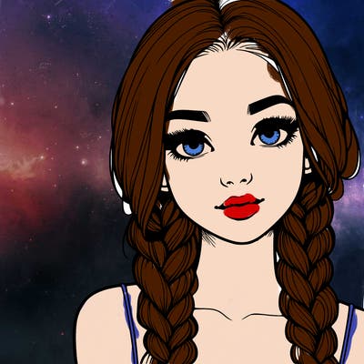 realistic girl with braids