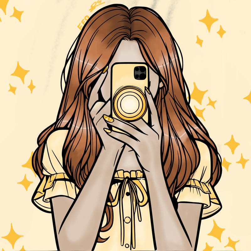 a realistic girl holding her phone taking pictures