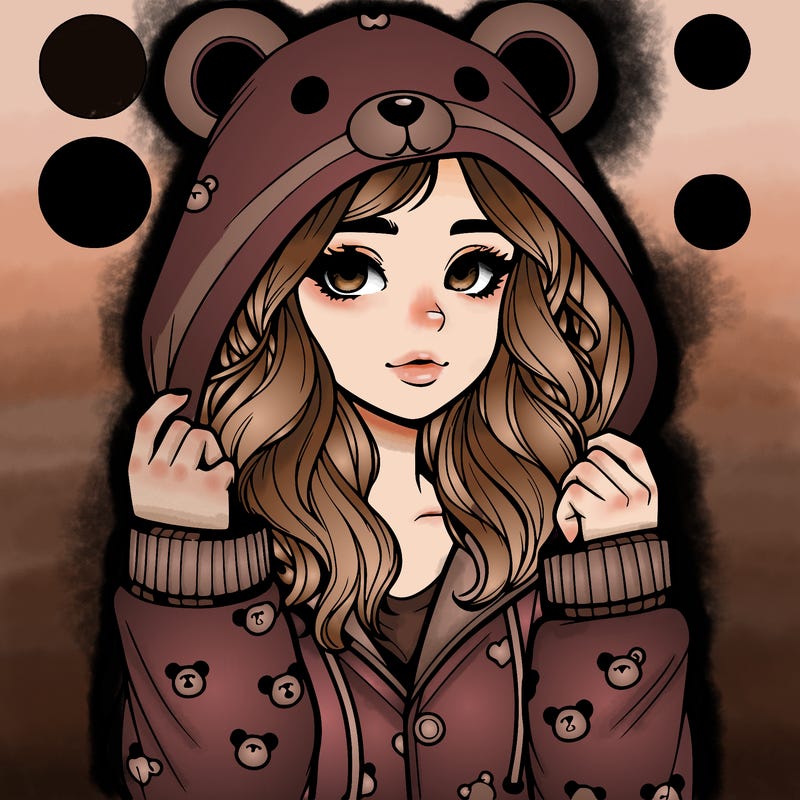realistic girl in a animal pjs hoodie