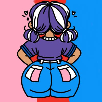 girl with big but