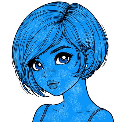 realistic girl with really short hair