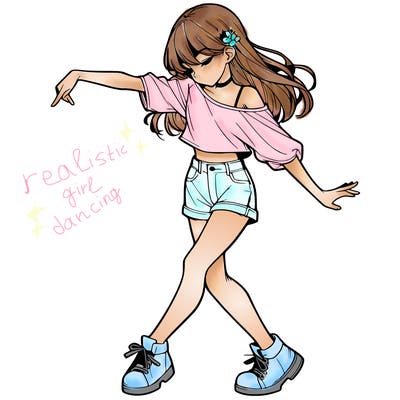 realistic girl danceing