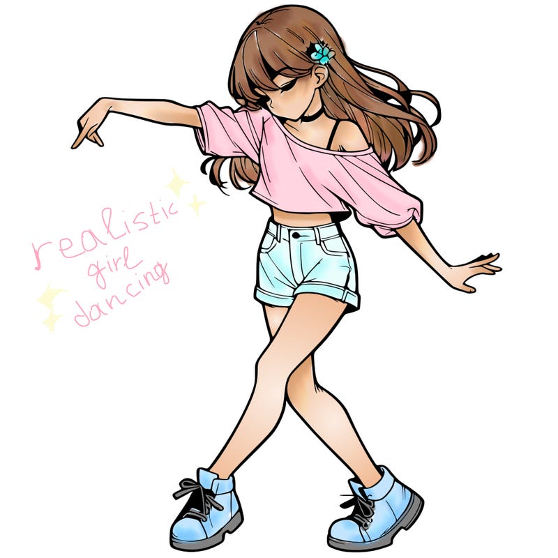 realistic girl danceing