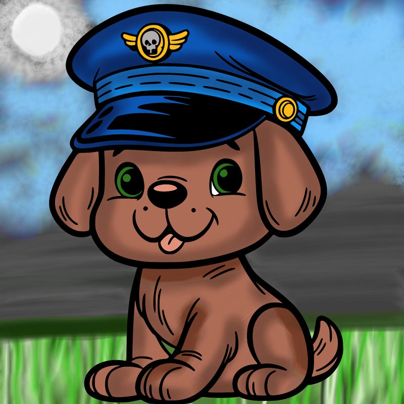 dog in  cap