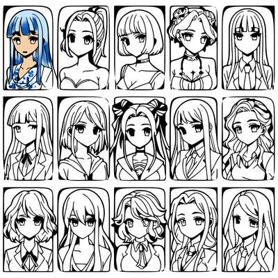 girls that look diffrent anime