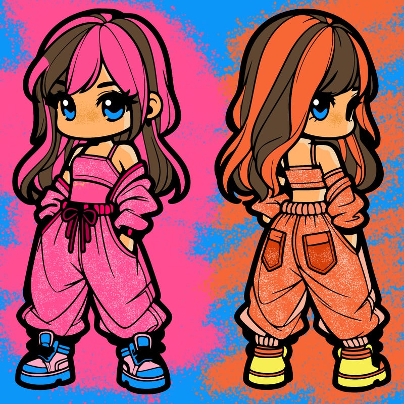 girl in crop top and baggy pants