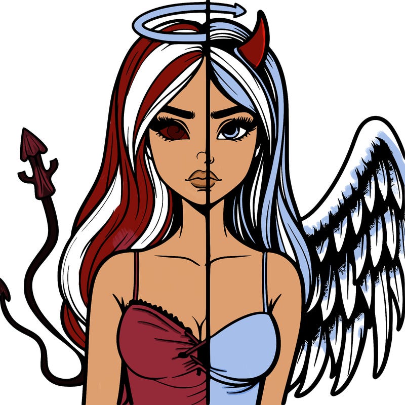 devil vs angel realistic girl