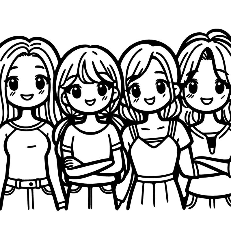 friend group of four girls