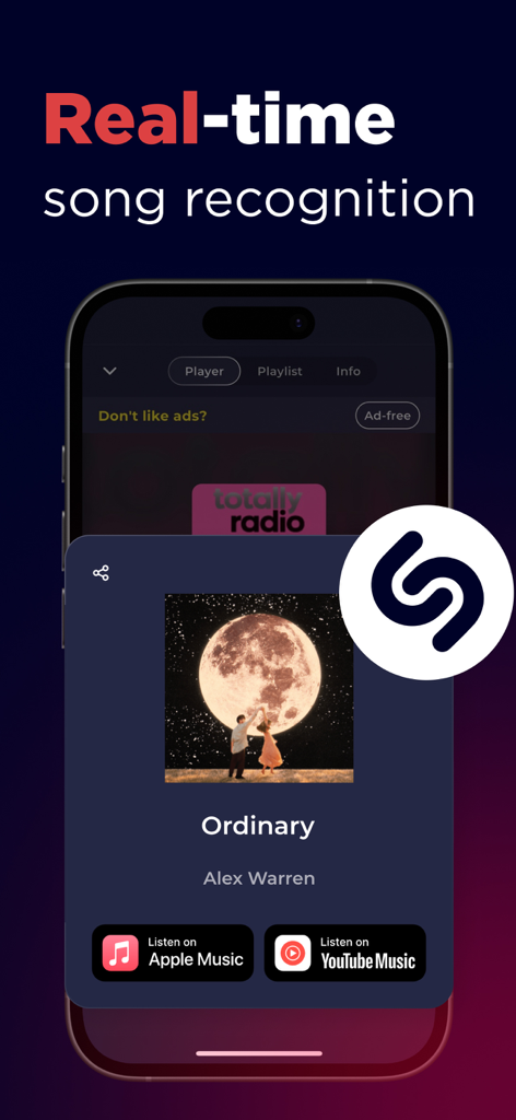 Australia Radio App Live DAB - Real time song recognition feature with Shazam integration