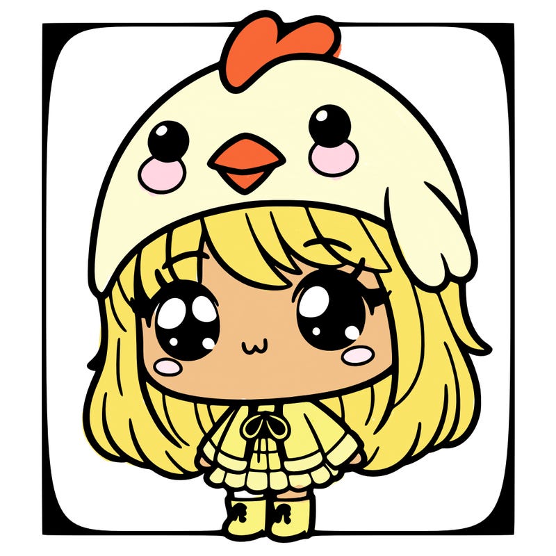 cute girl with chicken hat