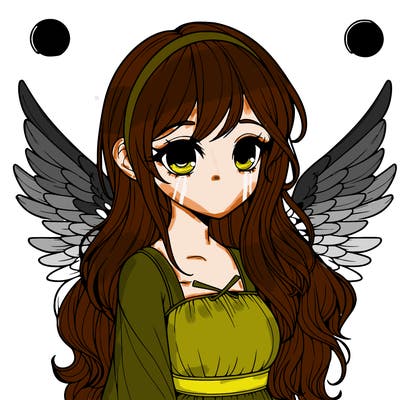 realistic girl with wings