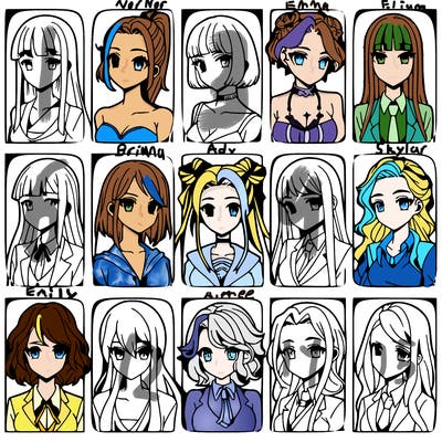 girls that look diffrent anime