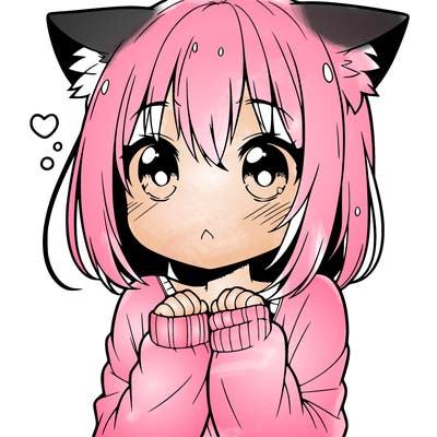 shy anime catgirl