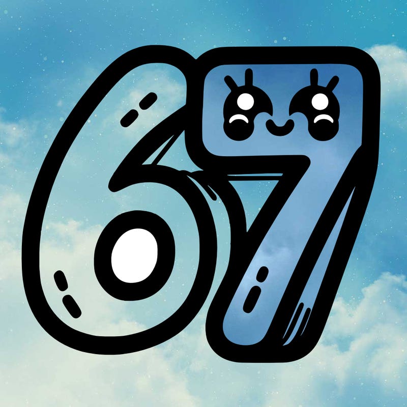 the numbers 67