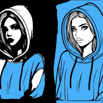 relistic girl in hoodie