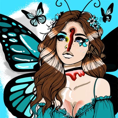butterfly fairy realistic girl