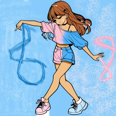realistic girl danceing