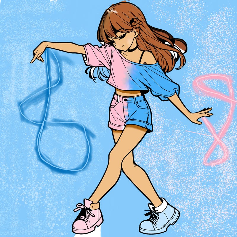 realistic girl danceing
