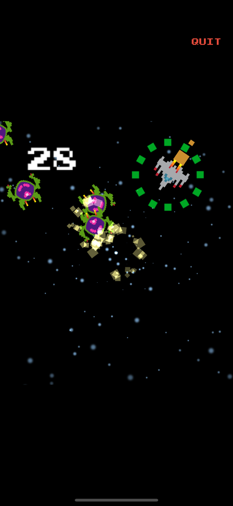 Kepler Attack - Watch Game - Gameplay of Kepler Attack featuring a retro pixel art spaceship and alien invaders in space.