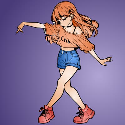 realistic girl danceing